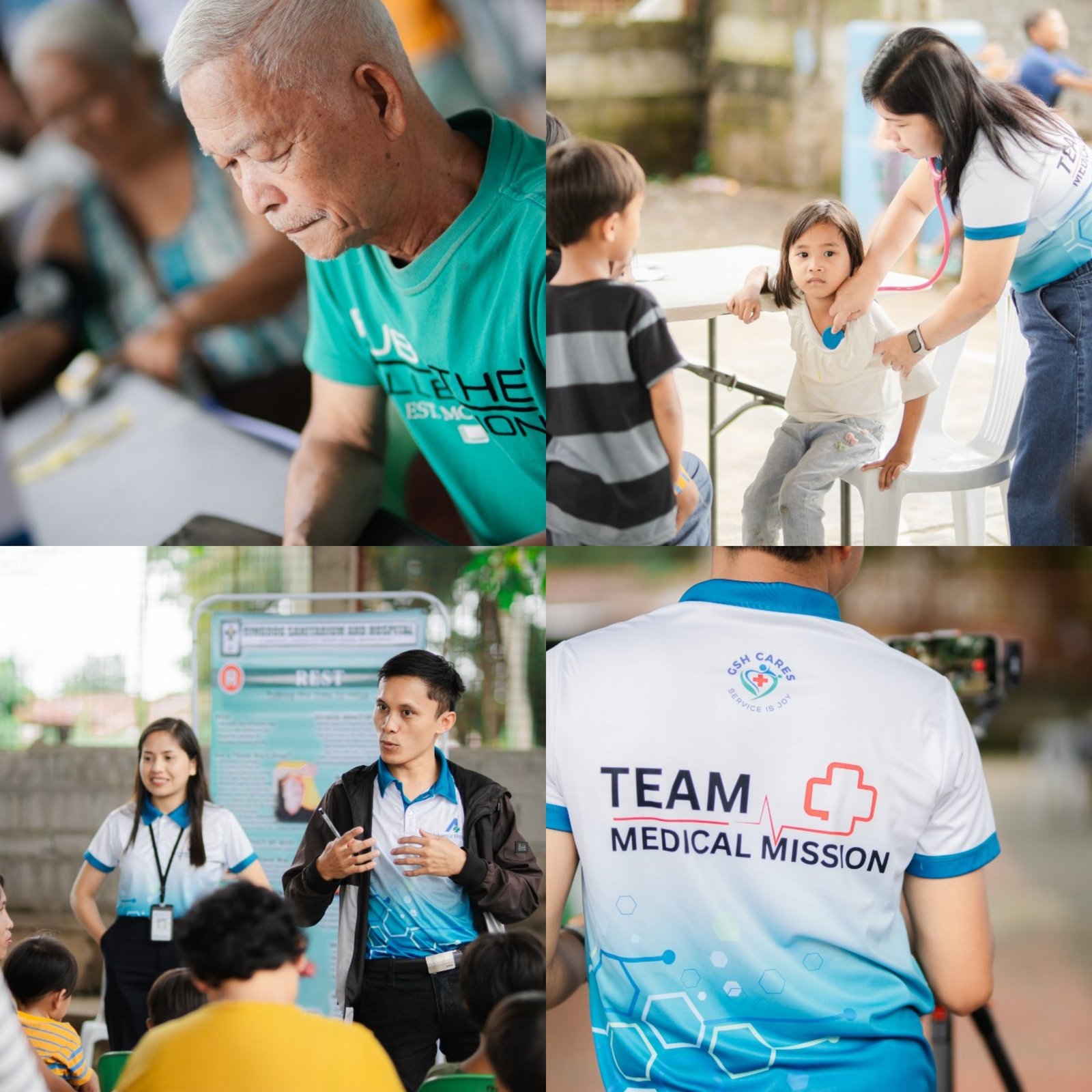 Free medical and dental clinic volunteers attending to community members