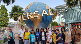 RBT Bank officers and employees at Universal Studios during the 2015 Singapore trip
