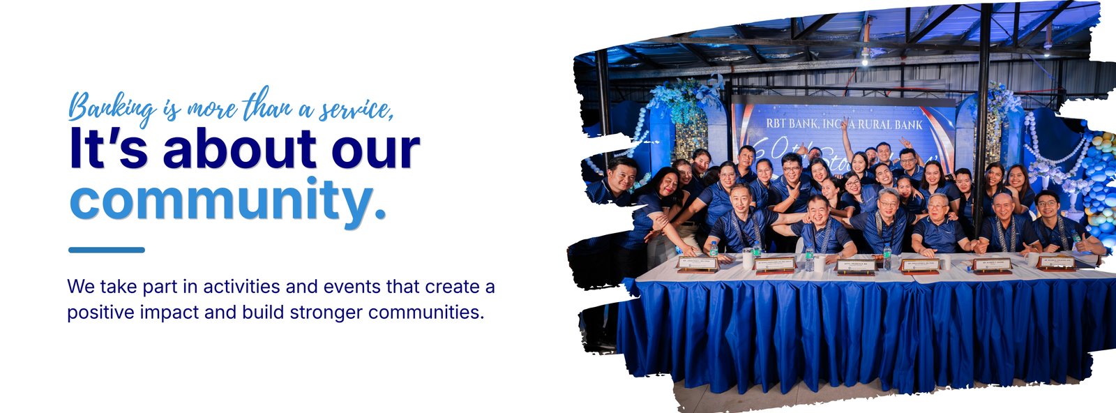 RBT Bank staff and community members at a bank anniversary celebration event